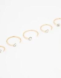 Gold Plated Surgical Steel Diamante Faux Nose Piercing Pack