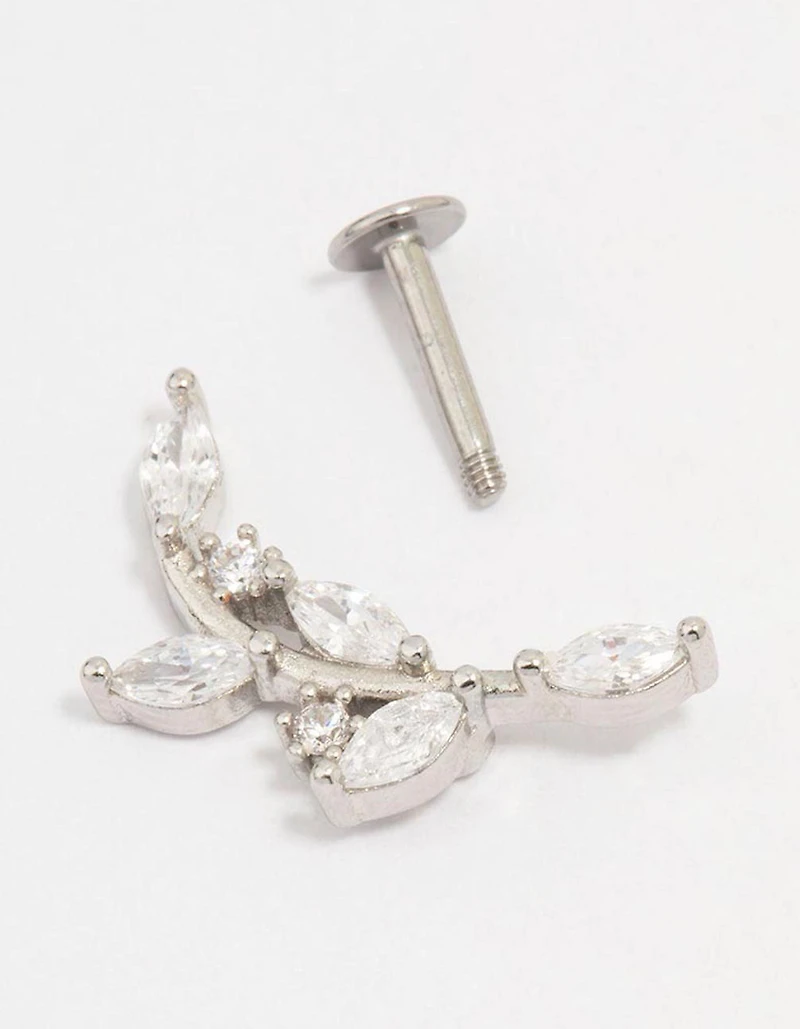 Surgical Steel Curved Vine Single Flat Back