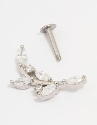 Surgical Steel Curved Vine Single Flat Back