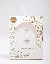 Silver Plated Link Butterfly Pendant Necklace Pack