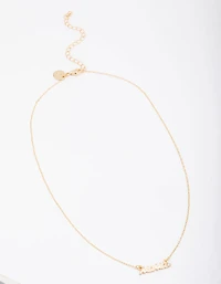 Gold Plated Mama Script Pendant Necklace