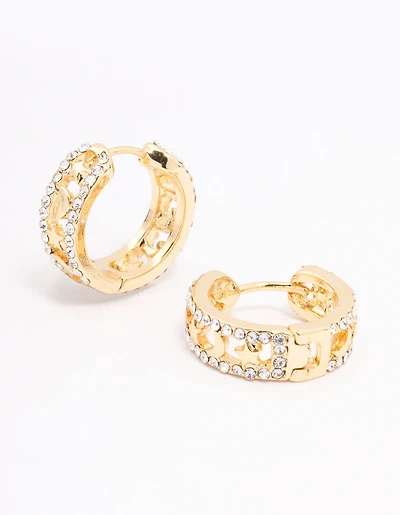 Boucles d’oreilles à cerceau en taille céleste plaquées or