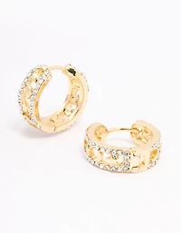 Boucles d’oreilles à cerceau en taille céleste plaquées or