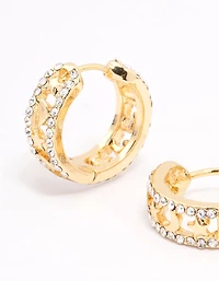 Boucles d’oreilles à cerceau en taille céleste plaquées or