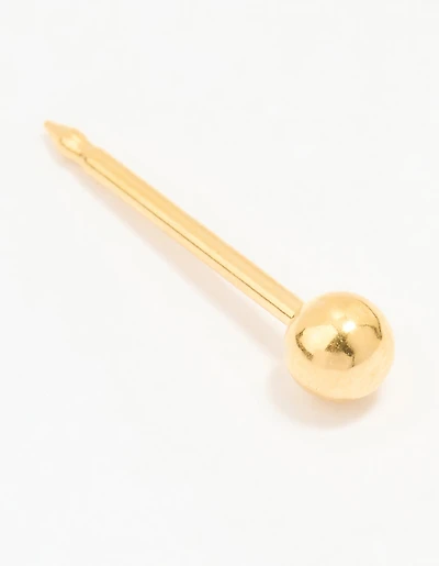 24KT Gold Plated Surgical Stainless Steel 3MM Ball Piercing Stud