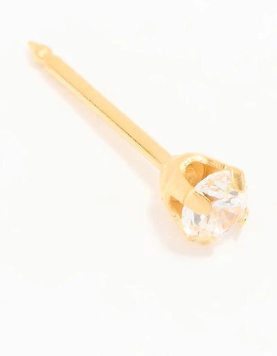 Piercing Piercing Cirgique en acier inoxydable inoxydable doré plaqué or de 3 mm, plaqué 24 KT