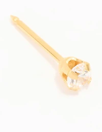 Piercing Piercing Cirgique en acier inoxydable inoxydable doré plaqué or de 3 mm, plaqué 24 KT