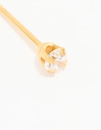 Piercing Piercing Cirgique en acier inoxydable inoxydable doré plaqué or de 3 mm, plaqué 24 KT