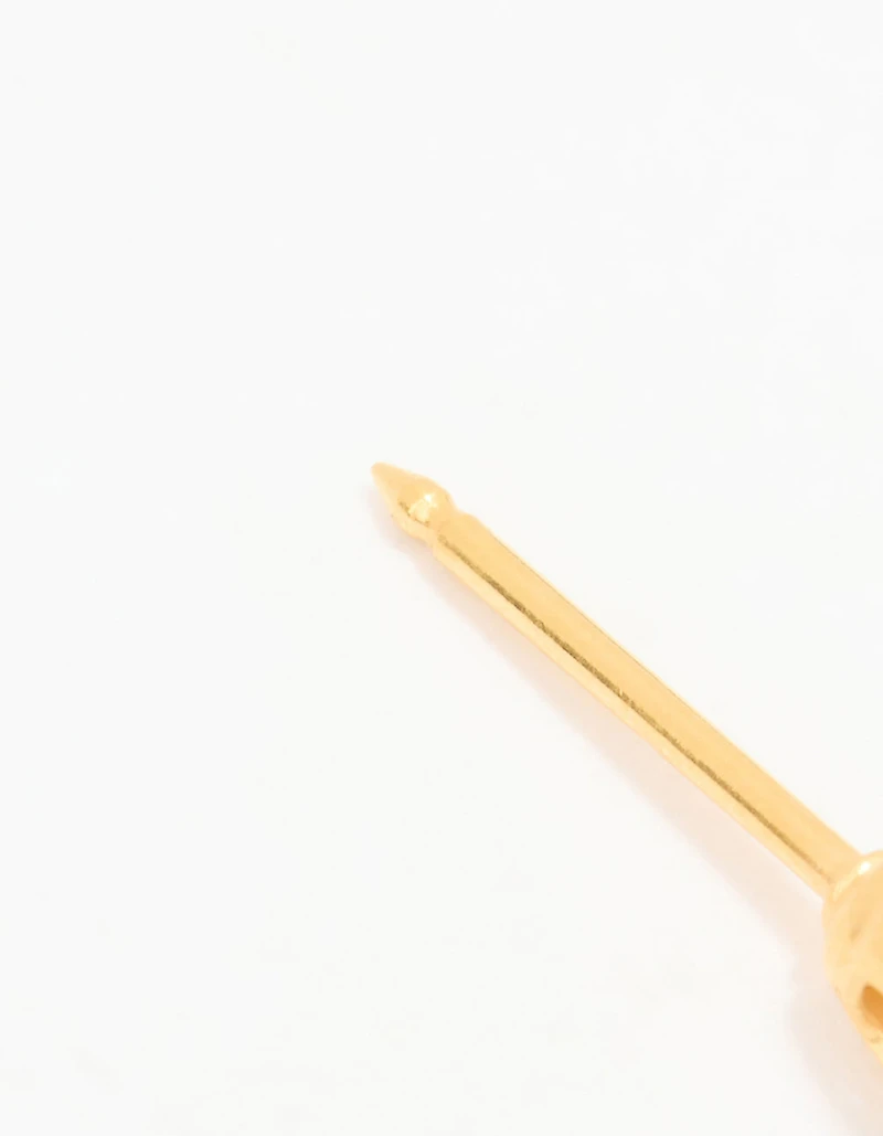 Piercing Piercing Cirgique en acier inoxydable inoxydable doré plaqué or de 3 mm, plaqué 24 KT