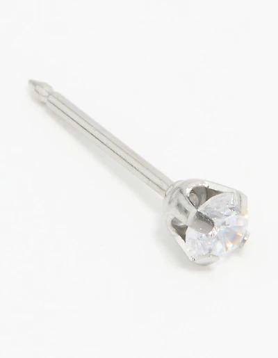 Stud cirquable cirquable en acier inoxydable de 3 mm en zircone cubique