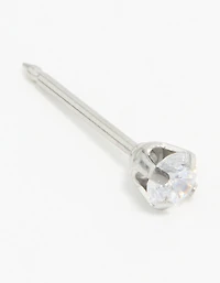 Stud cirquable cirquable en acier inoxydable de 3 mm en zircone cubique