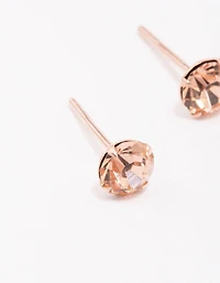 Rose Gold Plated Sterling Silver Czech Crystal Stud Earrings