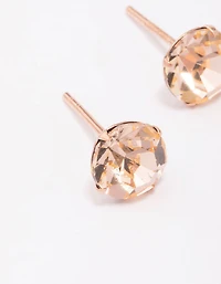 Boucles d’oreilles en cristal tchèque plaqué or rose et en argent sterling