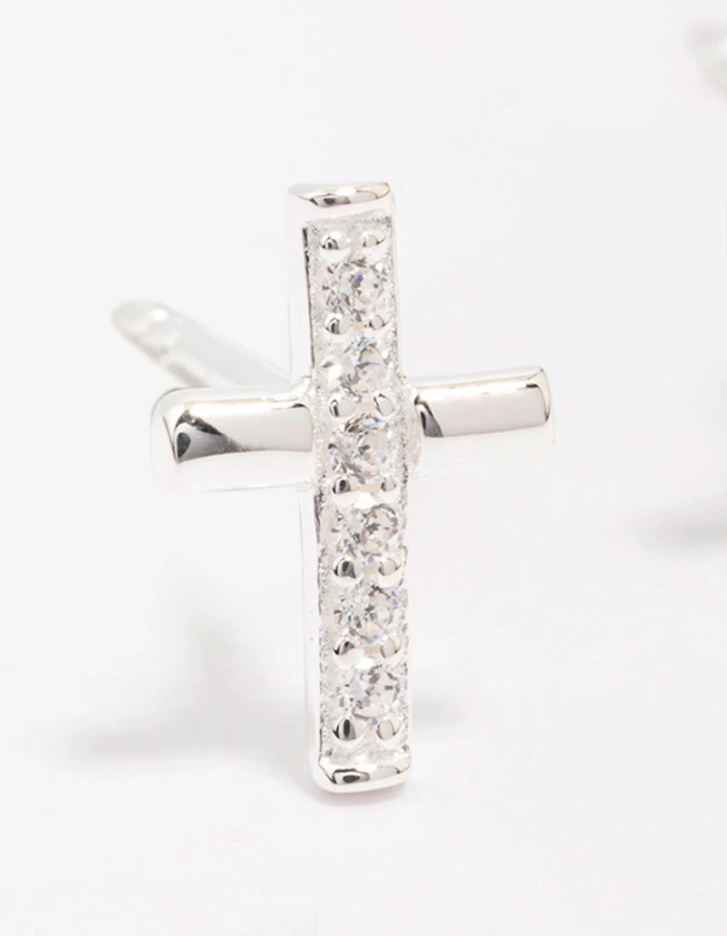 Sterling Silver Cubic Zirconia Stud Earrings