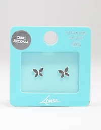 Sterling Silver Mini Butterfly Stud Earrings