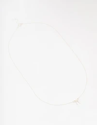 Sterling Silver Cubic Zirconia Bow Pendant Necklace