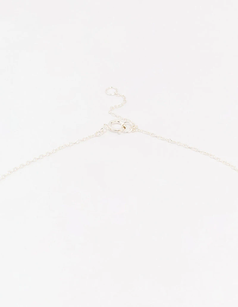 Sterling Silver Cubic Zirconia Bow Pendant Necklace