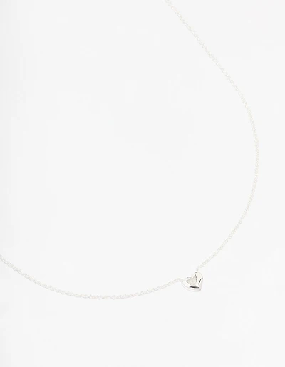 Sterling Silver Mini Puffy Heart Pendant Necklace