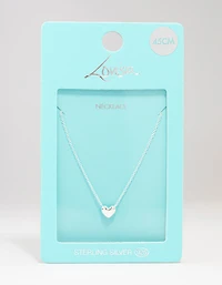 Sterling Silver Mini Puffy Heart Pendant Necklace