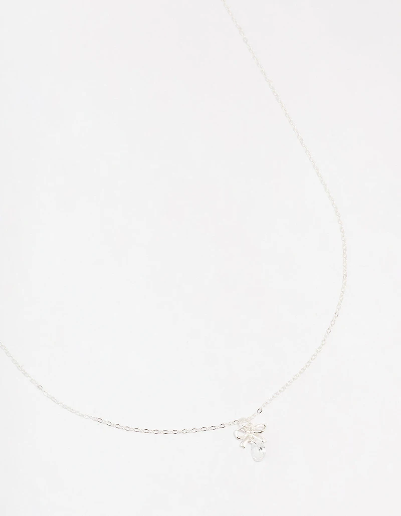 Sterling Silver Bow Pendant Necklace