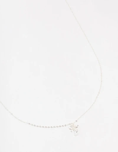 Sterling Silver Bow Pendant Necklace