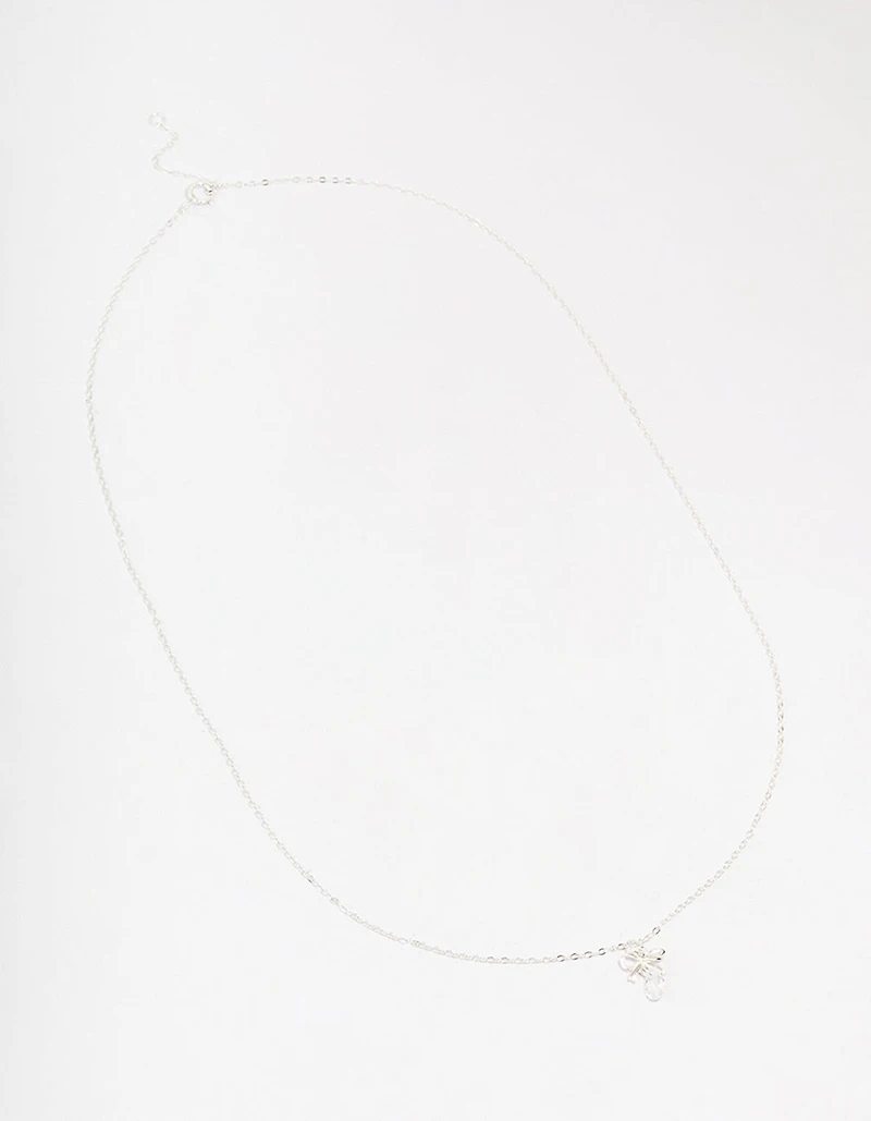 Sterling Silver Bow Pendant Necklace