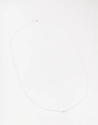 Sterling Silver Cubic Zirconia Mini Cross Pendant Necklace