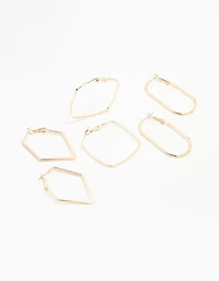 Gold Geometric Hoop Earring 3-Pack