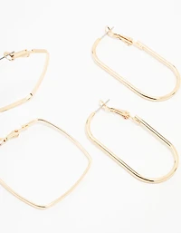 Gold Geometric Hoop Earring 3-Pack