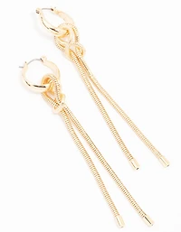Gold Knotted Chain Drop Earrings