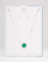 Silver Halo Czech Crystal Station Necklace