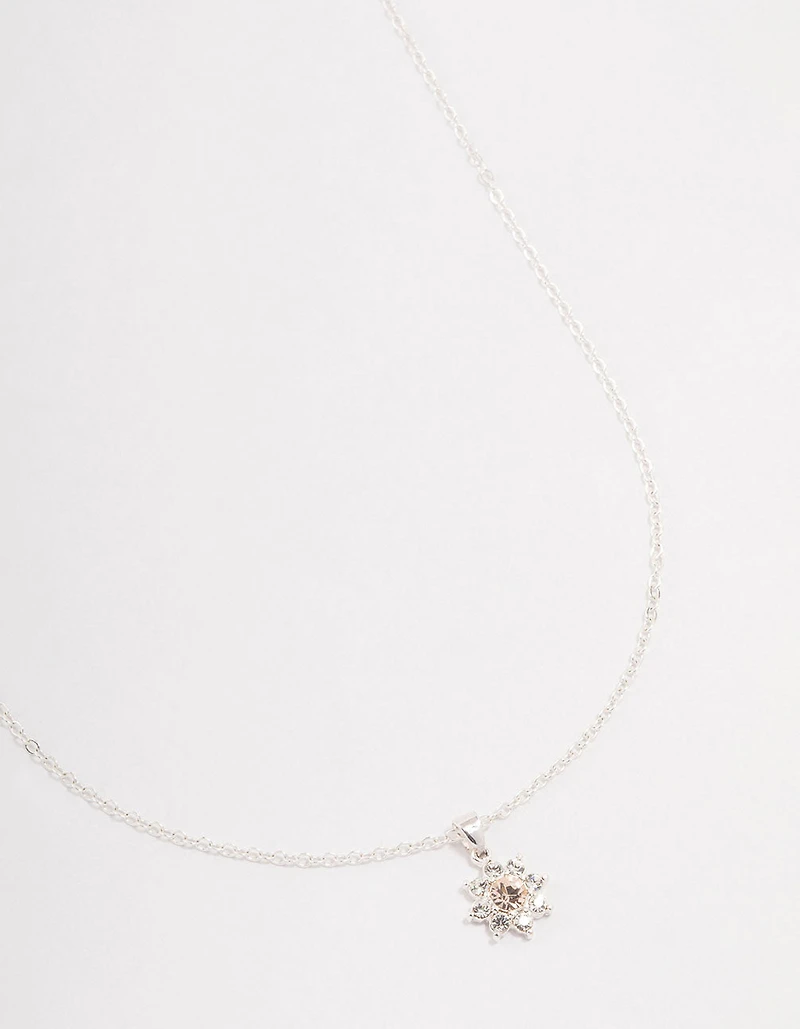 Silver Star Halo Czech Bohemia Crystal Necklace