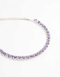 Silver Cup Chain Czech Crystal Toggle Bracelet