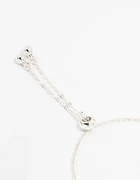 Silver Czech Crystals Heart Infinity Toggle Bracelet