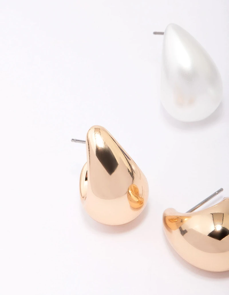 Acrylic Teardrop Huggie Hoop Earring 3-Pack