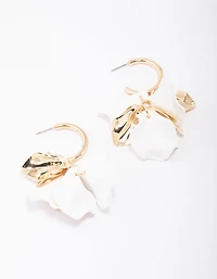 Boucles d’oreilles en pétales mixtes en or