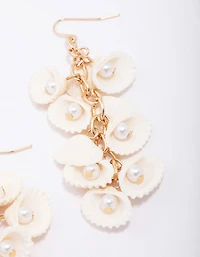Gold Genuine Shell Drop Earrings