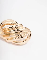 Boucles d’oreilles ovales à clous dorées