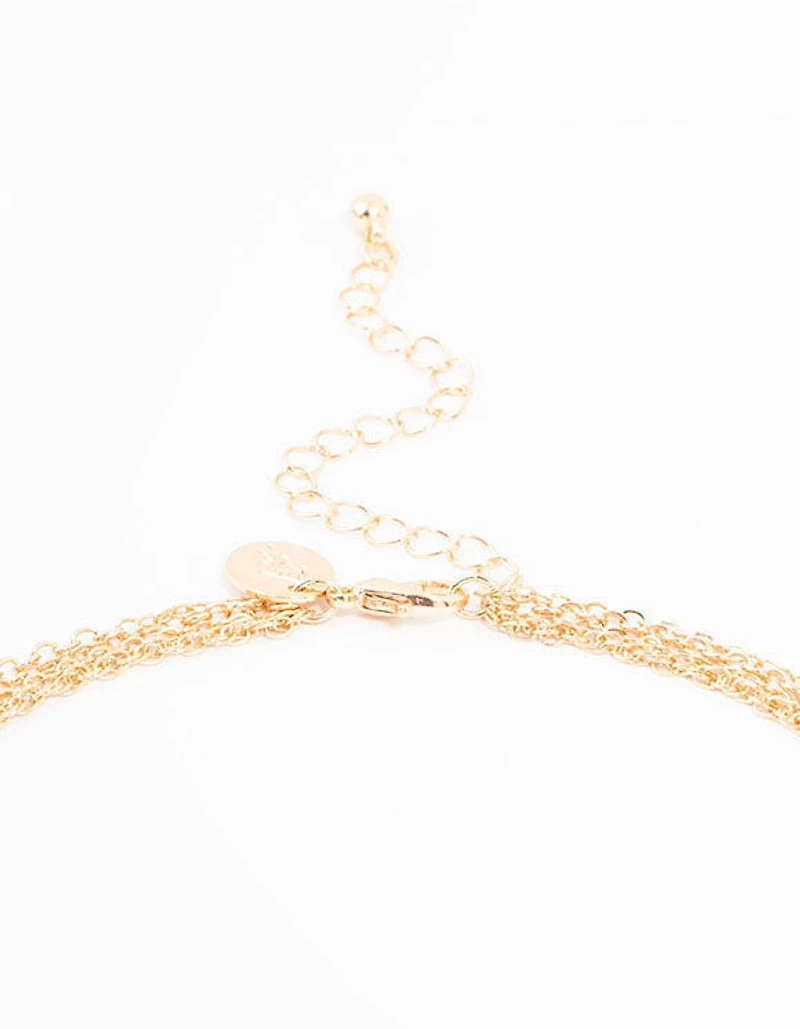Gold Swirl 3 Layered Necklace
