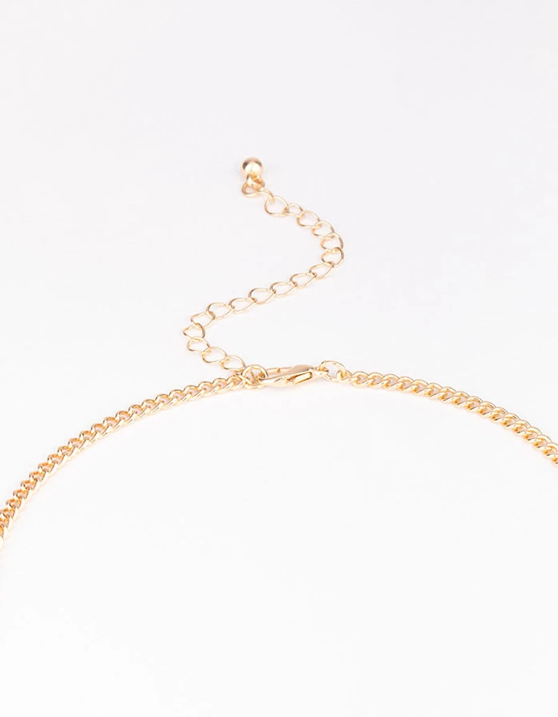 Collier long à perles mélangées en or