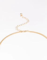 Collier long à perles mélangées en or