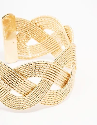 Gold Textured Woven Wrist Cuff