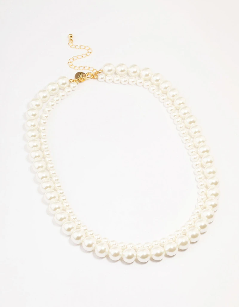 Gold Plated Freshwater Pearl Strand Necklace