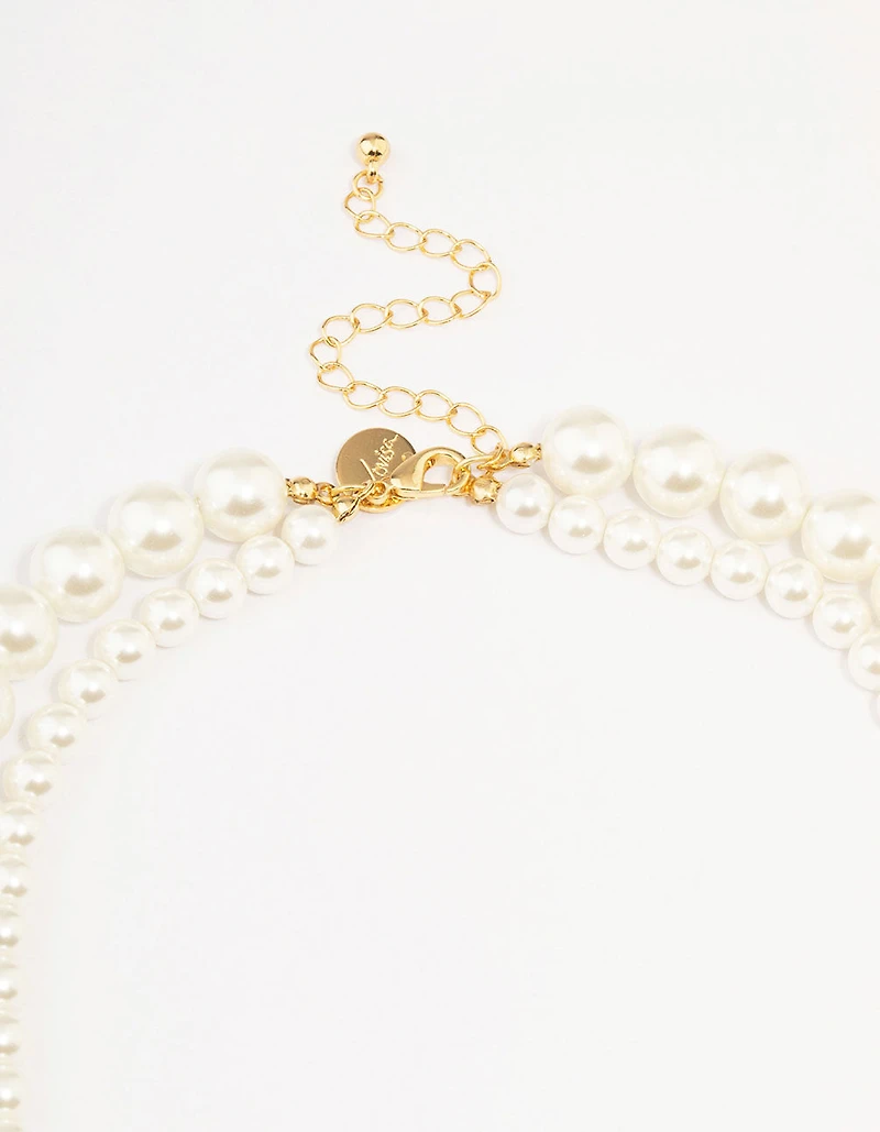 Gold Plated Freshwater Pearl Strand Necklace
