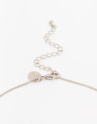 Silver Cubic Zirconia Pear Pendant Necklace
