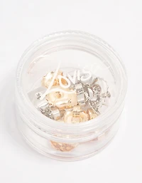 Gold & Silver Large Butterfly Earring Backs