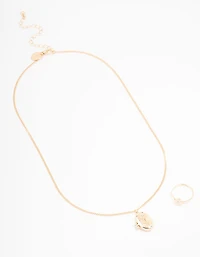 Coffret de bijoux à motifs floraux en or
