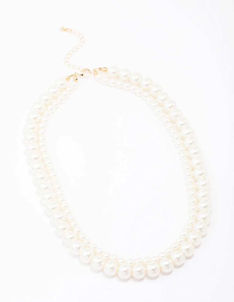 Layered Chunky Pearl Necklace