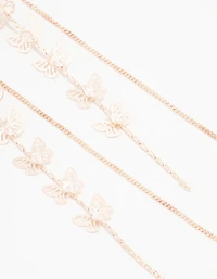 Boucles d’oreilles cubiques en zircone papillon rose or