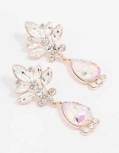 Boucles d’oreilles en fleur de poire en or rose